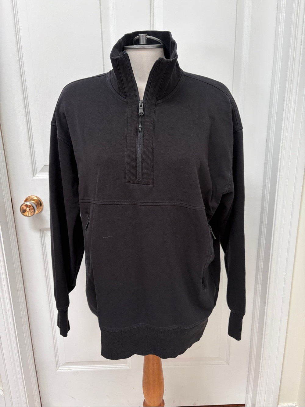 Old Navy Black Quarter-Zip Pullover Sweatshirt